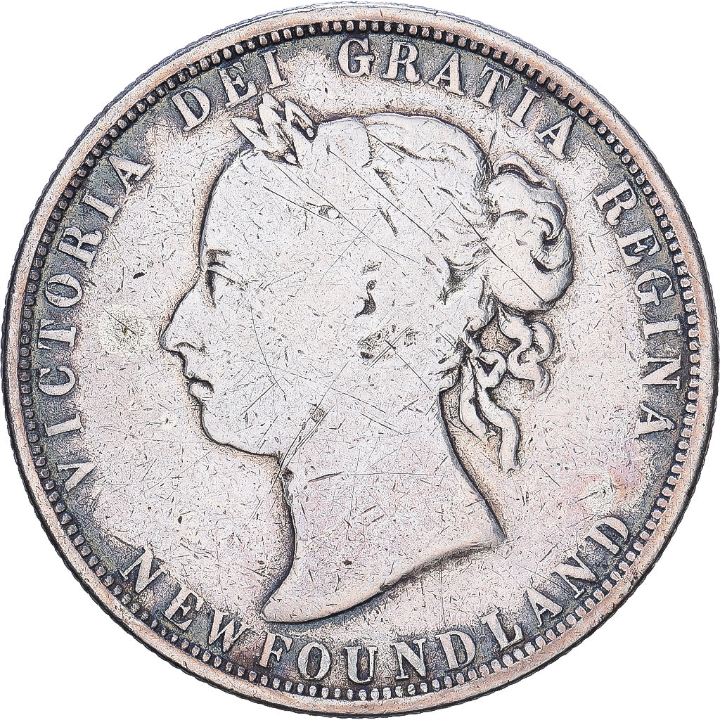 Terre-Neuve, Victoria, 50 Cents, 1882, Birmingham, Argent, B+, KM:6