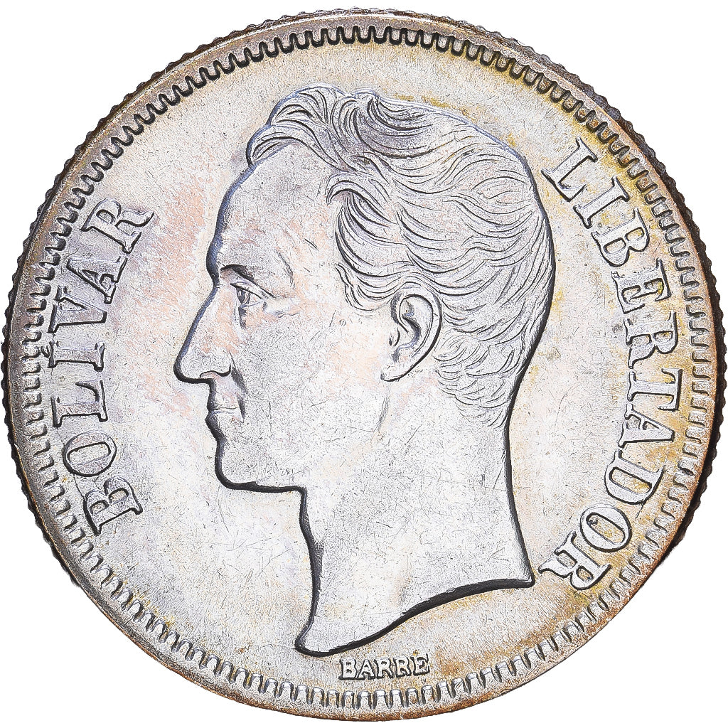 Venezuela, 2 Bolivares, 1945, Philadelphia, Argento, BB+