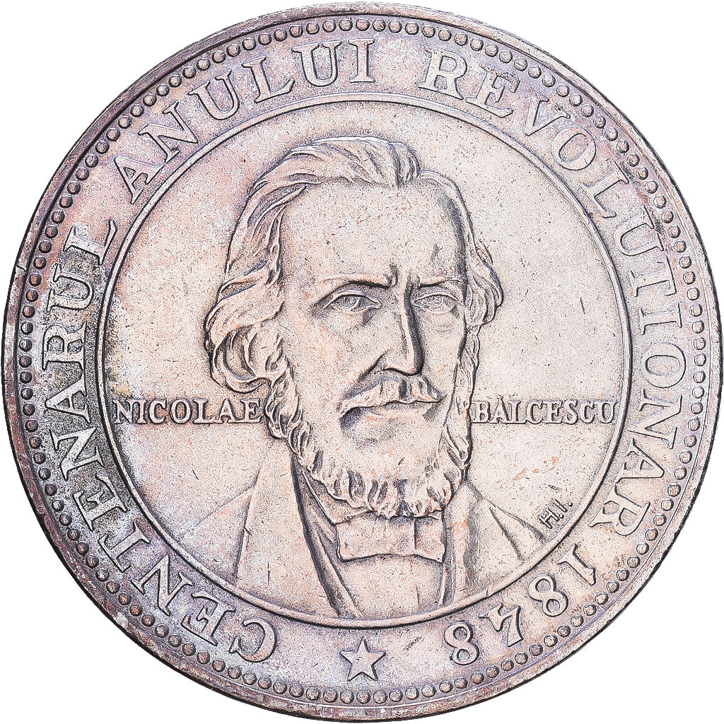Roménia, medalha, Nicolae Balcescu, 1948, Prata, AU(50-53)