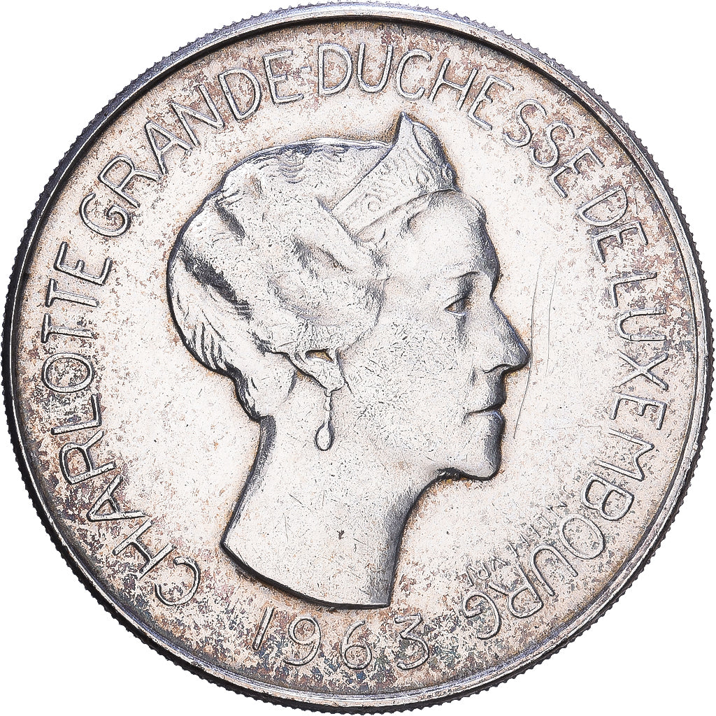 Luxemburg, Charlotte, 100 Francs, 1963, Bruxelles, Zilver, ZF, KM:52