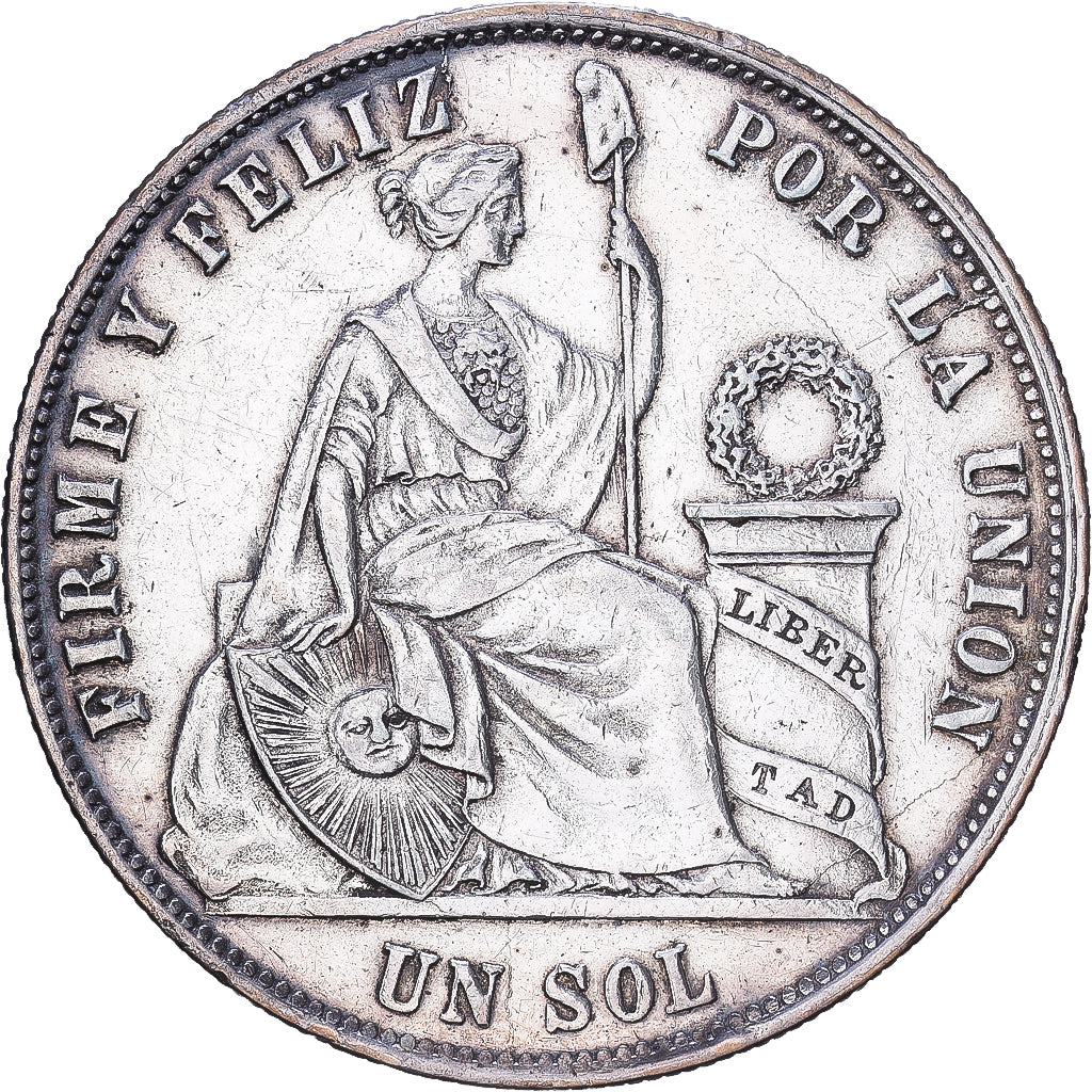 Pérou, Sol, 1872, Lima, Argent, TTB+, KM:196