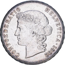 Switzerland, 5 Francs, Helvetia, 1892, Bern, Silver, EF(40-45), KM:34