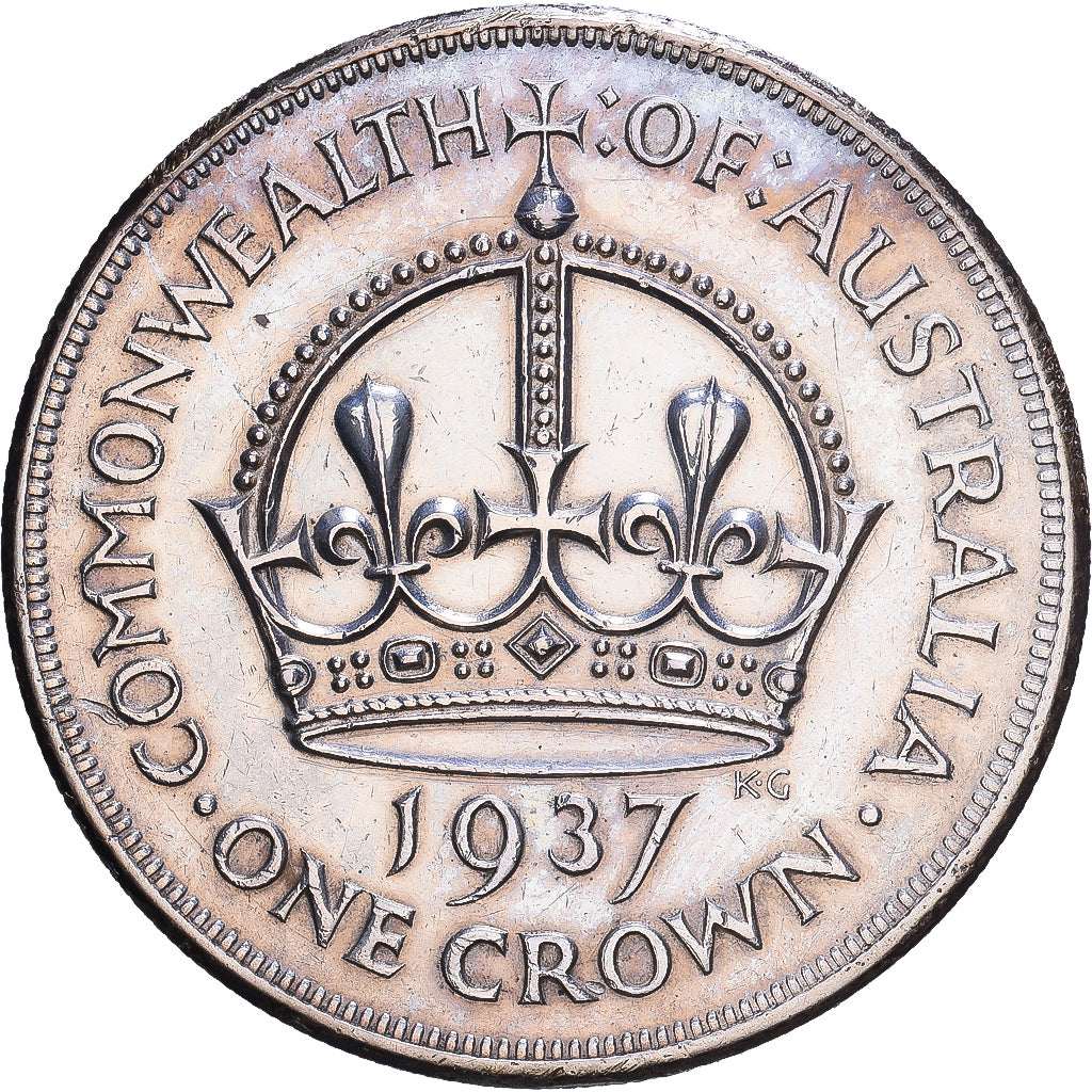 Australien, George VI, Crown, 1937, Melbourne, Silber, SS, KM:34