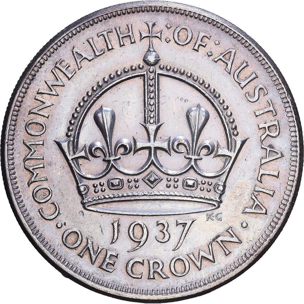 Australien, George VI, Crown, 1937, Melbourne, Silber, SS+, KM:34
