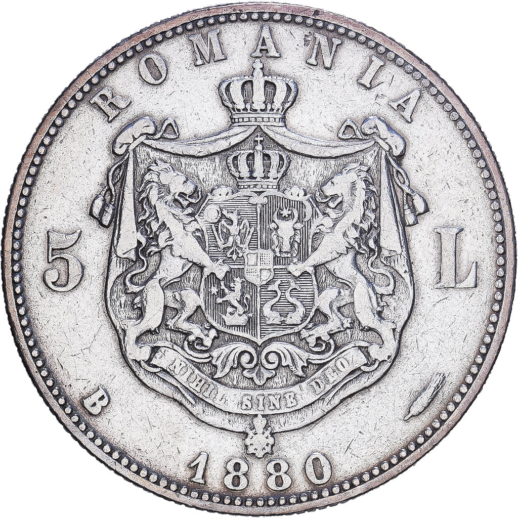 Roumanie, Carol I, 5 Lei, 1880, Bucarest, Argent, TB+, KM:12