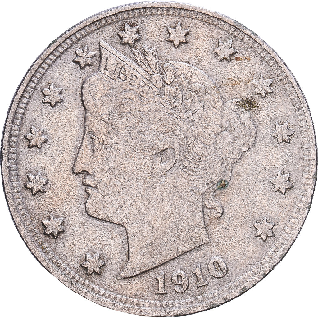 Verenigde Staten, 5 Cents, Liberty Nickel, 1910, Philadelphia, Cupronickel, FR+