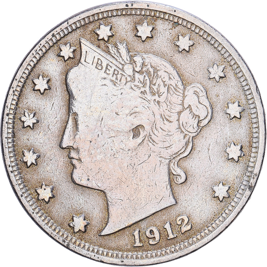 Estados Unidos da América, 5 Cents, Liberty Nickel, 1912, Philadelphia