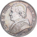 Papal States, Pius IX, 20 Baiocchi, 1865, Rome, Silver, AU(50-53), KM:1360a