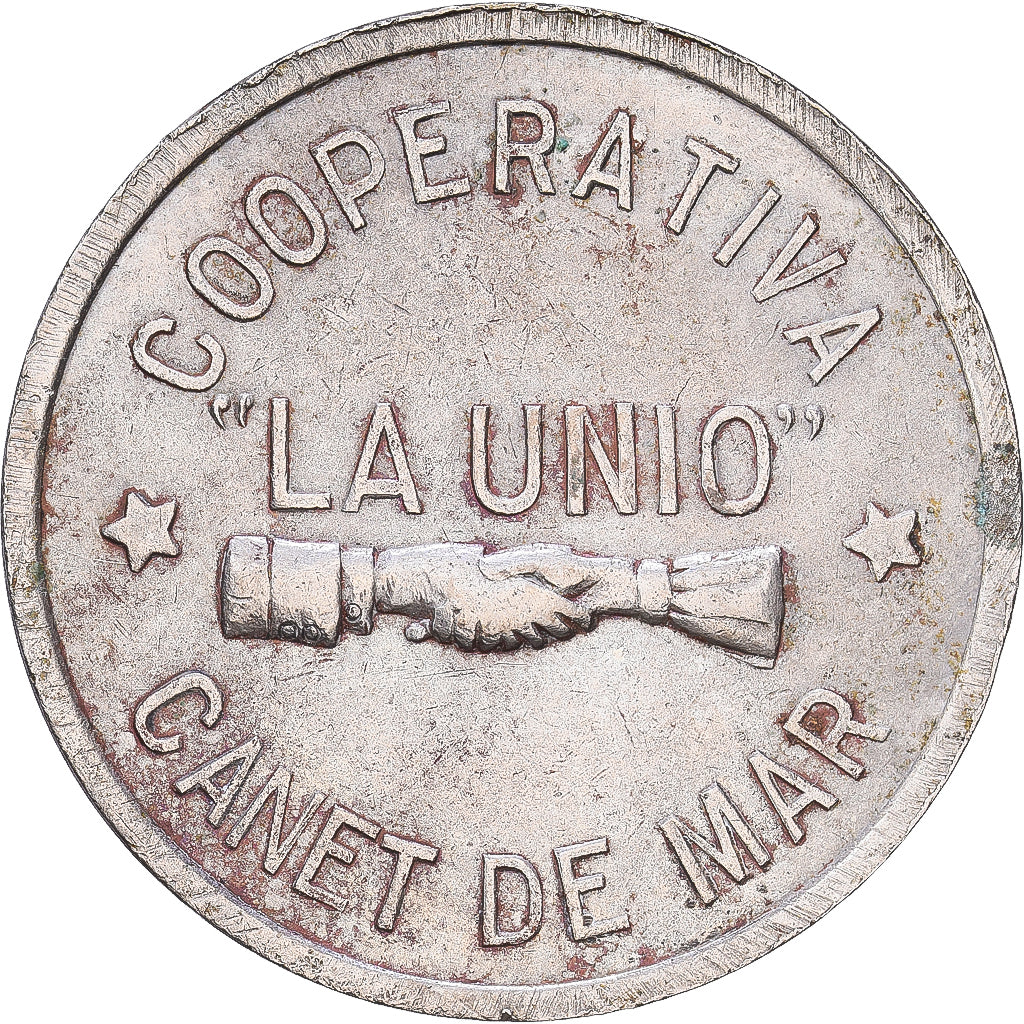 Spanje, 5 Pessetes, canet de mar, Nickel, ZF