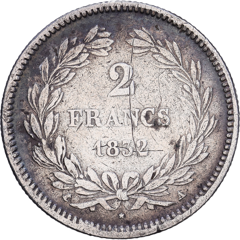 Frankreich, Louis Philippe I, 2 Francs, 1832, Paris, Silber, S+, Gadoury:520