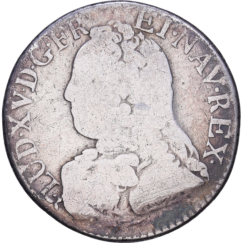 Francia, Louis XV, 1/5 Écu aux branches d'olivier, 1728, Rouen, Argento, MB