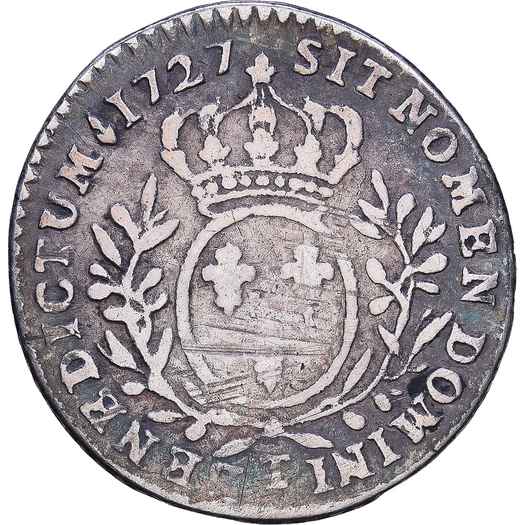 France, Louis XV, 1/10 Écu aux branches d'olivier, 1727, Nantes, Silver