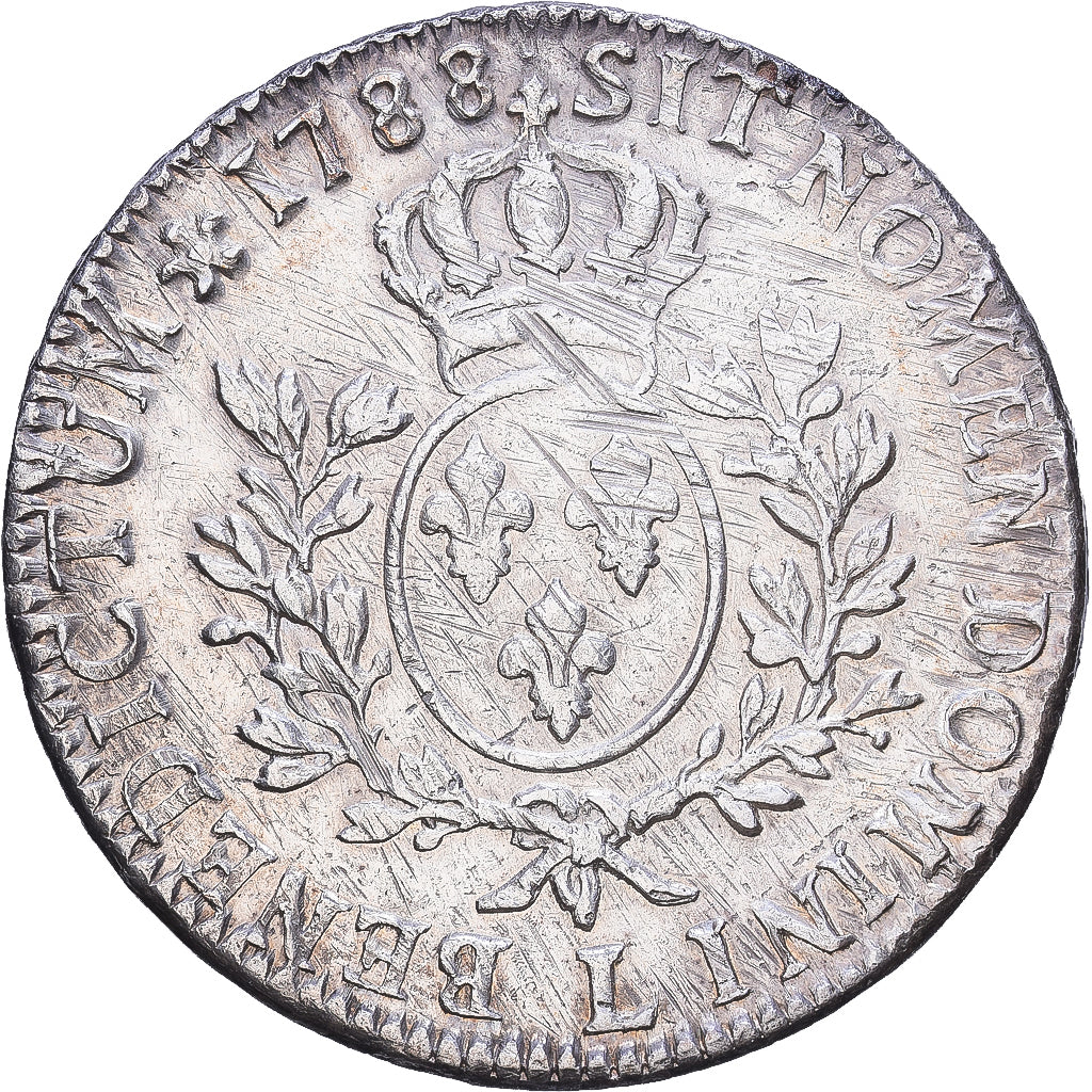 France, Louis XVI, Écu aux branches d'olivier, 1788, Bayonne, Argent, TTB