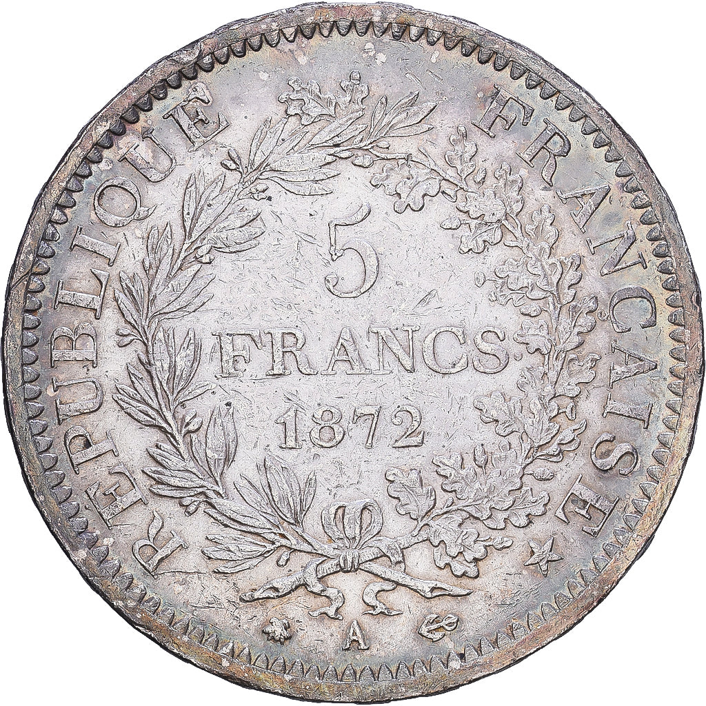 France, 5 Francs, Hercule, 1872, Paris, Silver, AU(50-53), Gadoury:745a