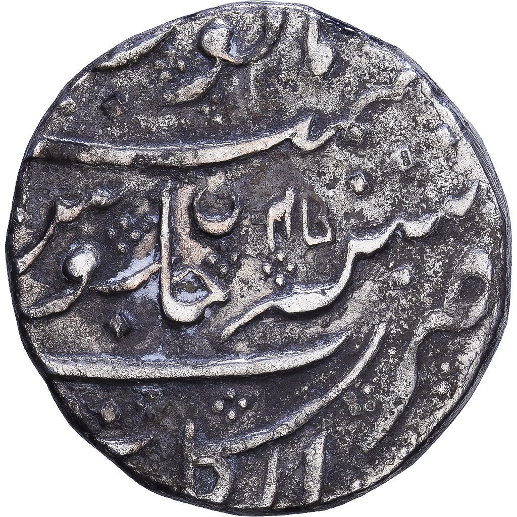 Frans India, Shah Alam II, 1 Rupee, AH 1220/45 (1806), Pondicherry, Zilver, ZF