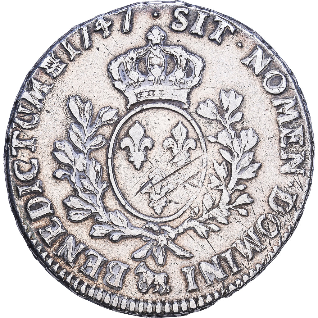 França, Louis XV, Écu au bandeau, 1747, Pau, Prata, VF(30-35), Gadoury:314