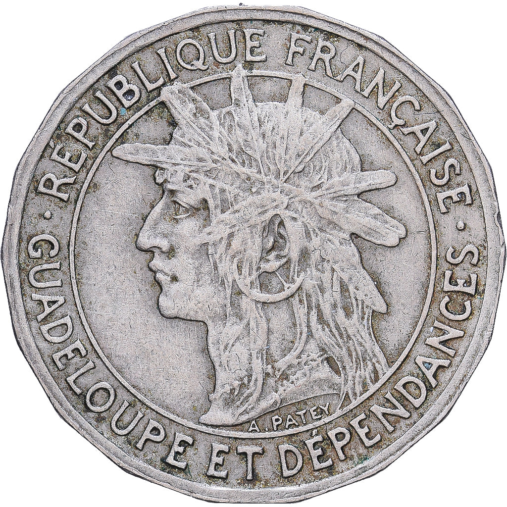 Gwadelupa, 50 Centimes, 1921, Cupronickel, EF(40-45), KM:45