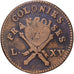 COLÓNIAS FRANCESAS, Louis XV, 3 Sols 9 Deniers, 1767, Paris, Cobre, EF(40-45)