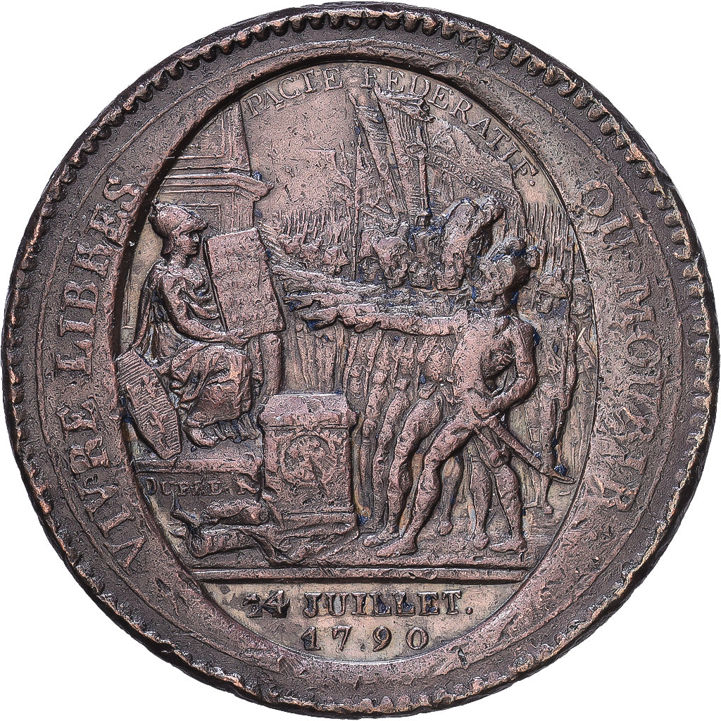 Frankrijk, Monneron de 5 Sols, 1792 / AN 4, Birmingham, Koper, FR+