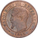 Francja, Napoleon III, 2 Centimes, 1855, Paris, Brązowy, AU(55-58), Gadoury:103