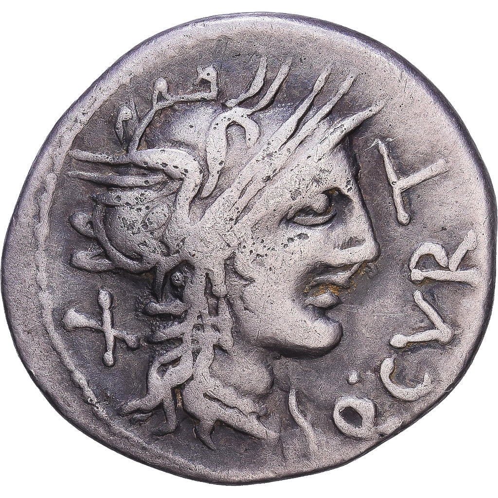 Roman Republic, Curtia, Denarius, 116-115 BC, Rome, Silver, VF(30-35)