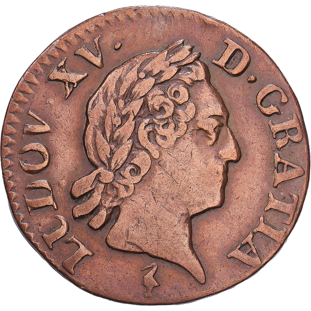Francia, Louis XV, Liard à la Vieille Tête, 1768, Paris, Rame, MB+