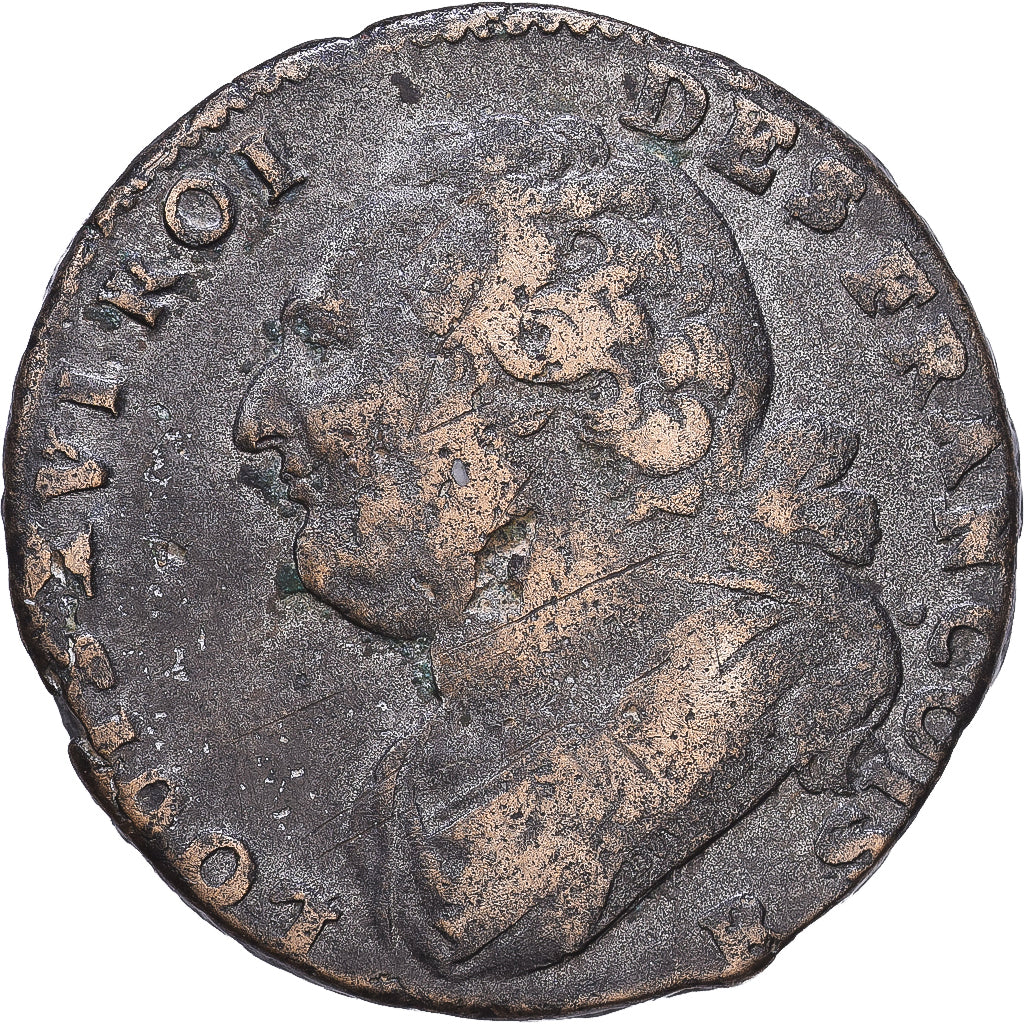 Frankrijk, Louis XVI, 12 Deniers, 1792 / AN 4, Rouen, Métal de cloche, FR+