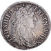 France, Louis XIV, 1/2 Écu au buste juvénile, 1672, Rennes, Argent, TB+