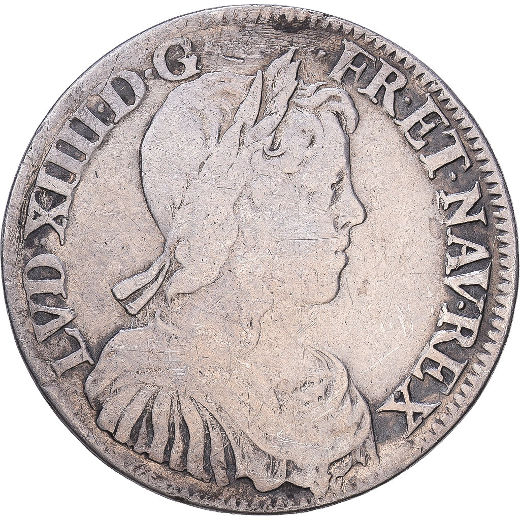 Francia, Louis XIV, 1/2 Écu à la mèche longue, 1647, Rouen, Argento, MB
