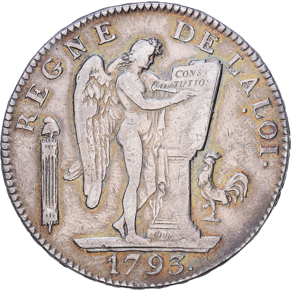 Frankreich, Convention, ECU, 6 Livres, Génie, 1793, Paris, Silber, SS