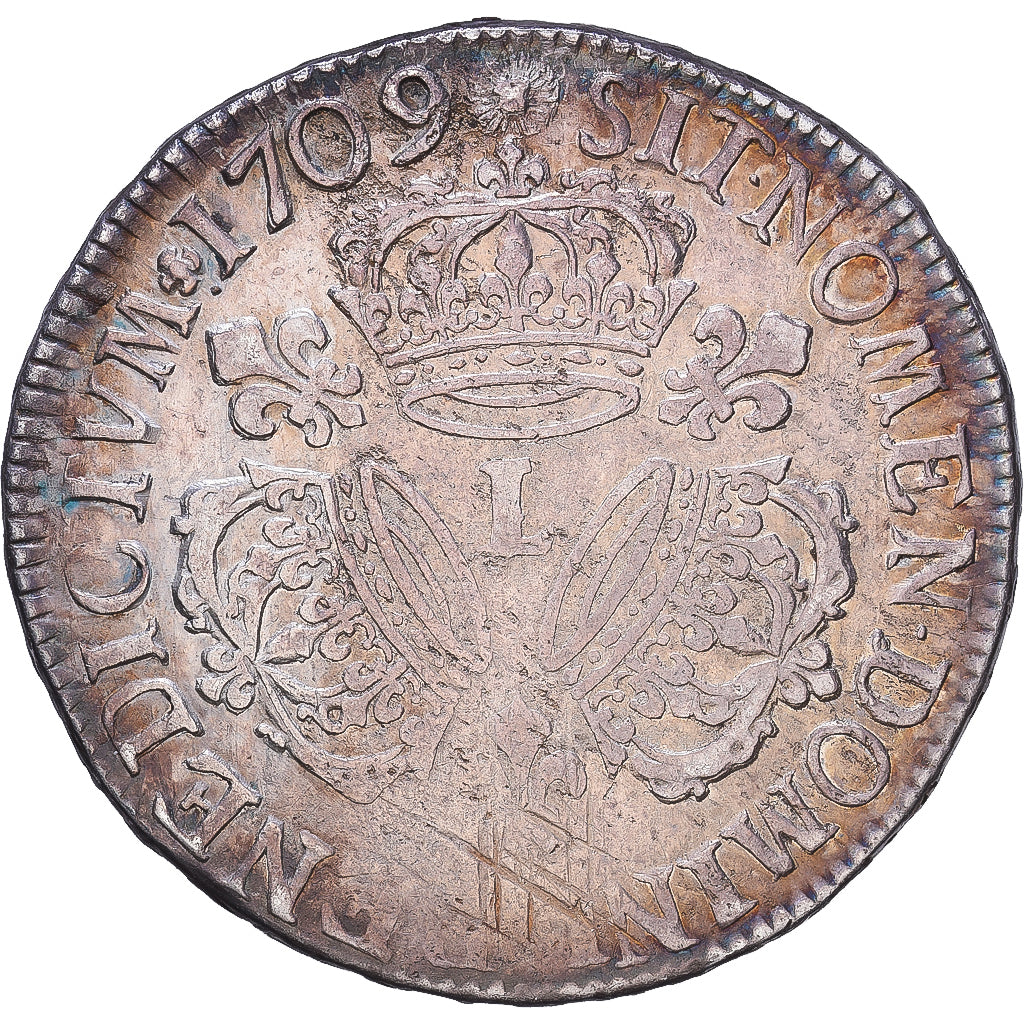 France, Louis XIV, 1/2 Ecu aux trois couronnes, 1709, Bayonne, Inédit