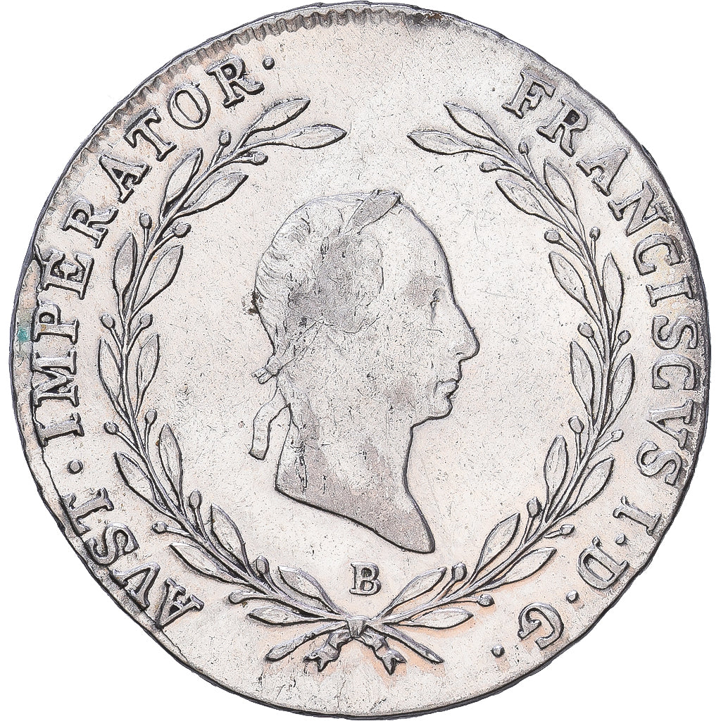 Austria, Francis I, 20 Kreuzer, 1828, Prague, Srebro, VF(30-35), KM:2144
