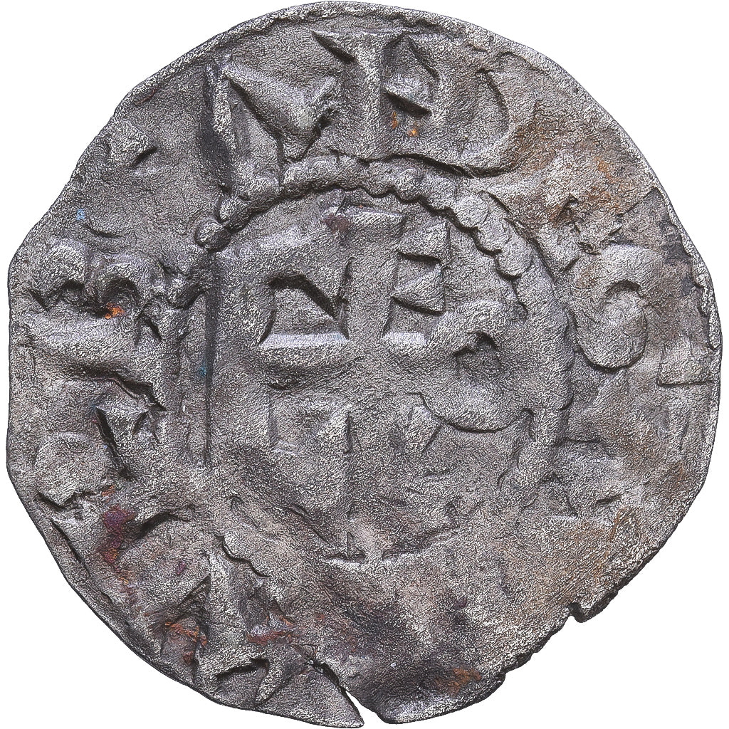 County of Anjou, Foulques V, Denarius, ND (1160-1190), Angers, Zilver, FR+