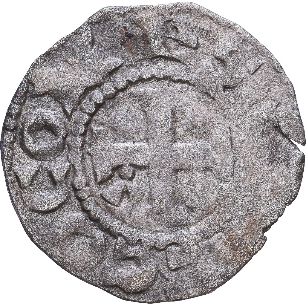 County of Anjou, Foulques V, Denarius, ND (1160-1190), Angers, Zilver, FR+