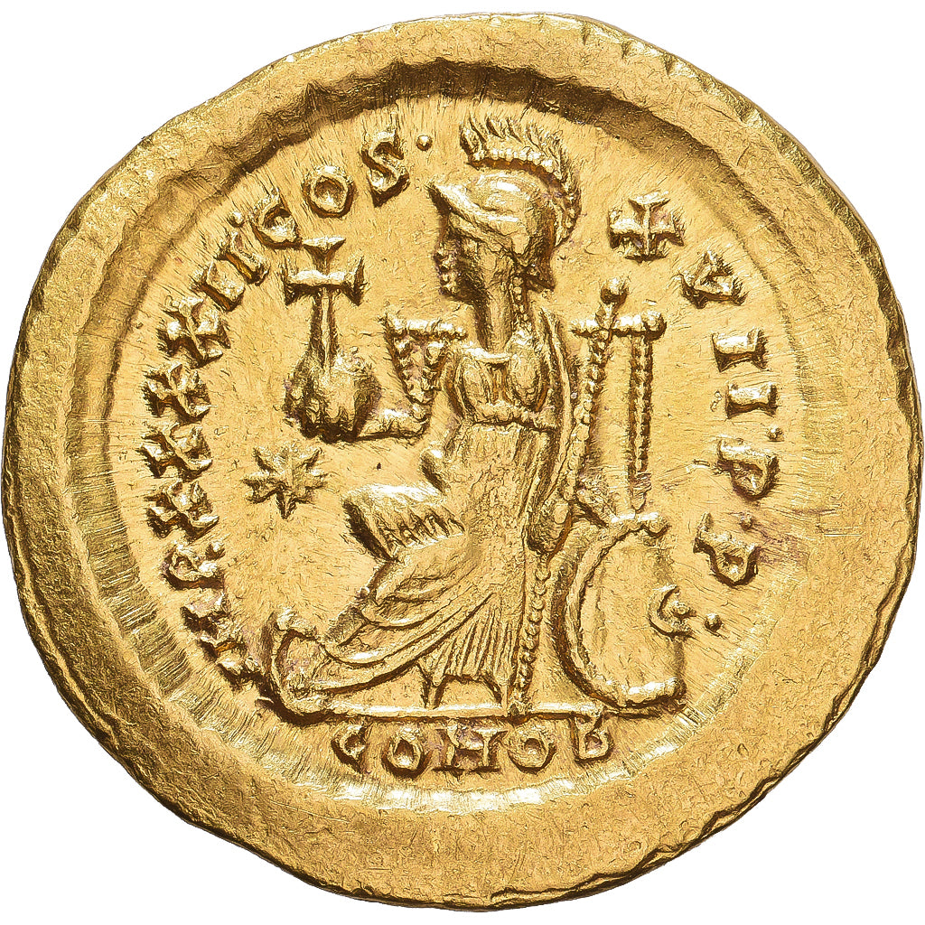 Empire romain, Théodose II, Solidus, 441-450, Constantinople, Or, TTB+