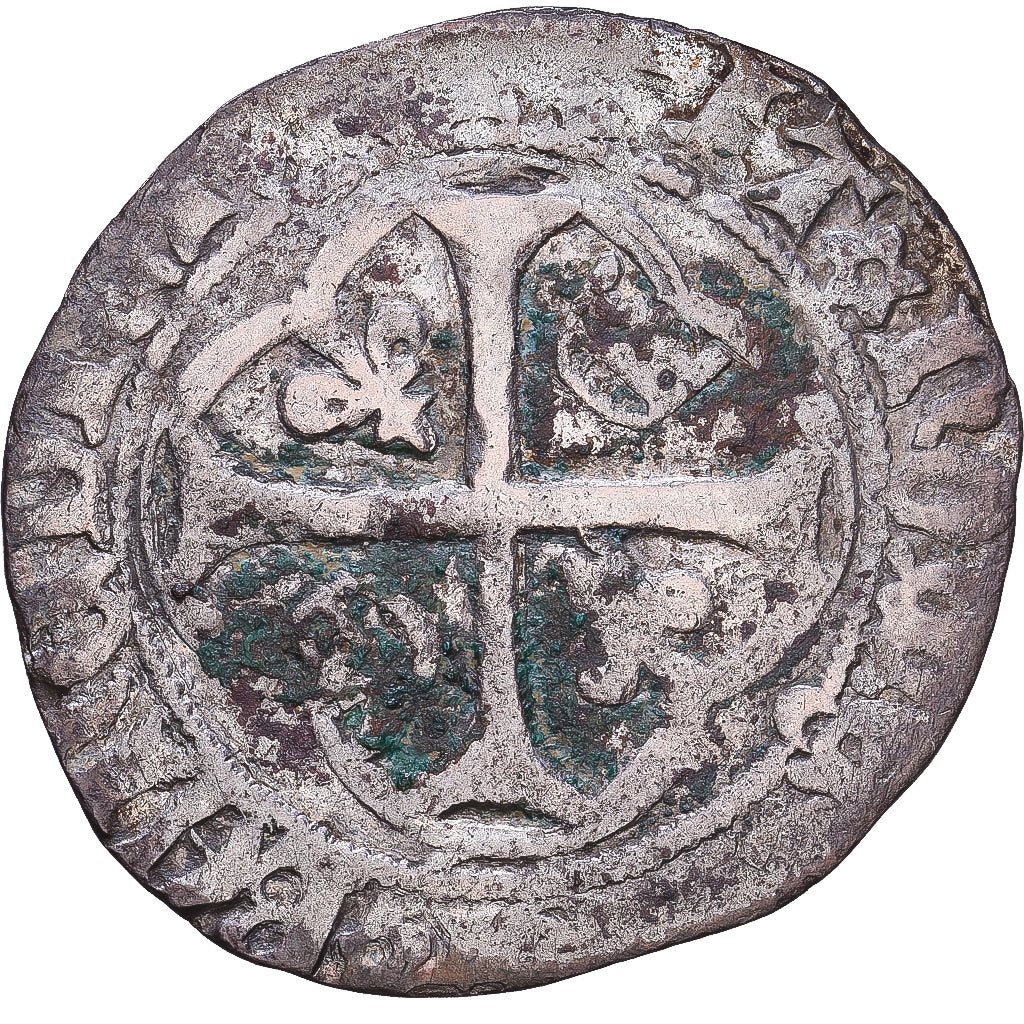 Frankreich, Louis XI, Blanc à la couronne, 1461, Angers, Billon, SGE+