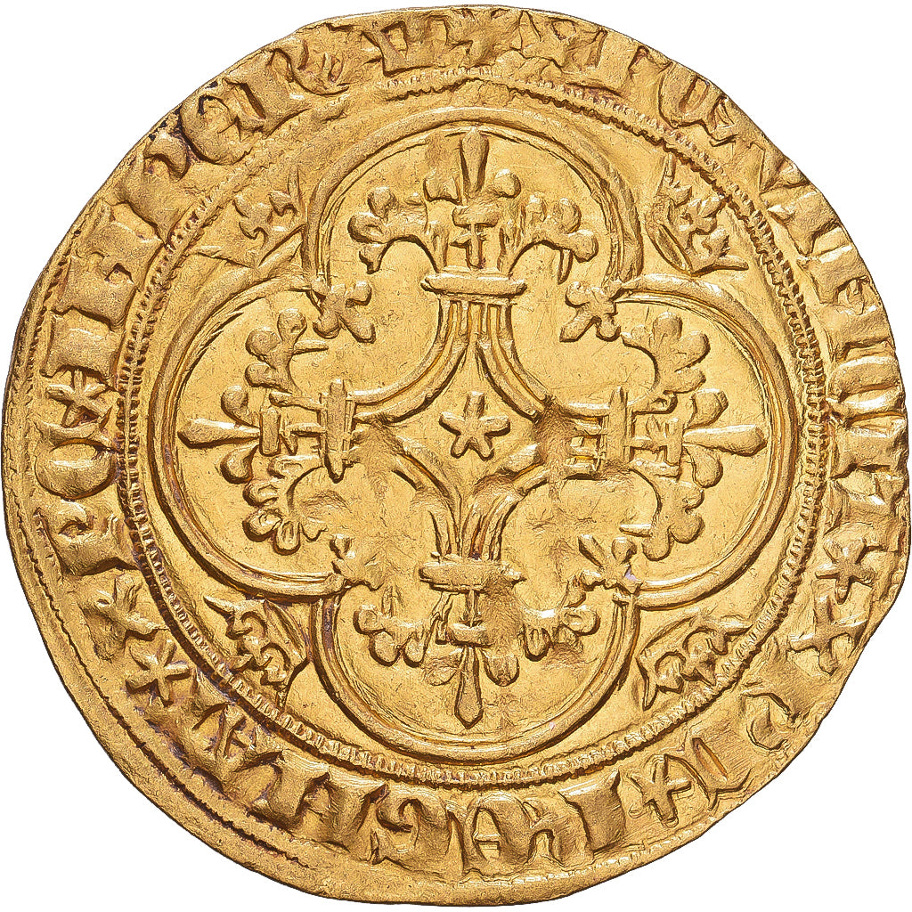 Francia, Charles VI, Écu d'or à la couronne, 1385, Paris ?, Pedigree, Oro