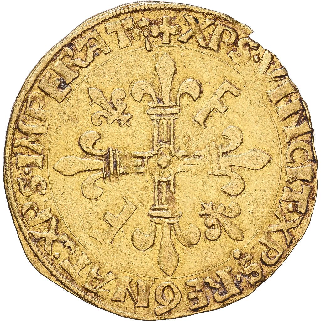 Frankrijk, François Ier, Écu d'or au soleil, après 1519, Lyon, 5e type, Goud