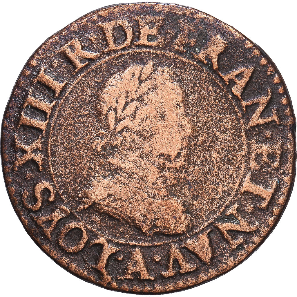 Frankreich, Louis XIII, Double Tournois, 1617, Paris, Kupfer, S, Gadoury:5