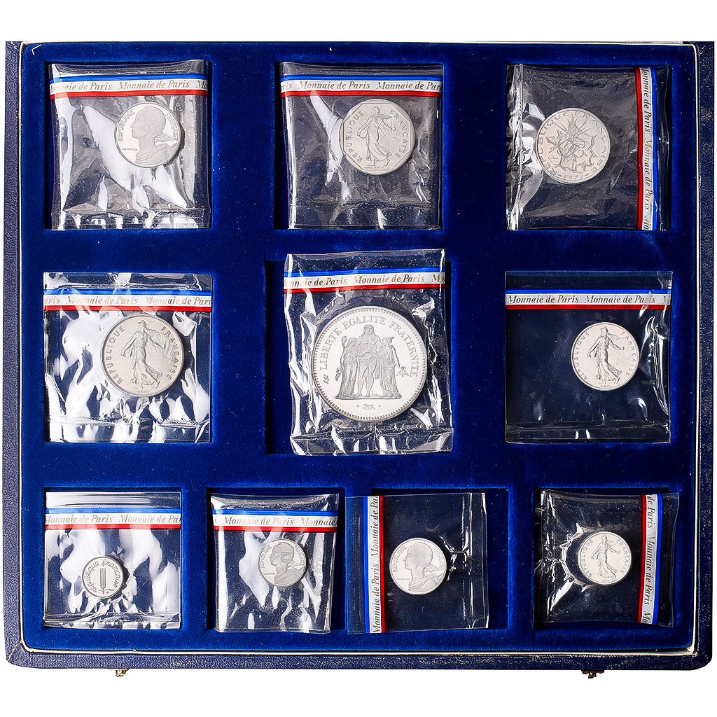 Frankreich, Coffret 1 c. à 50 frs., 1979, MDP, Piéfort, Silber, STGL