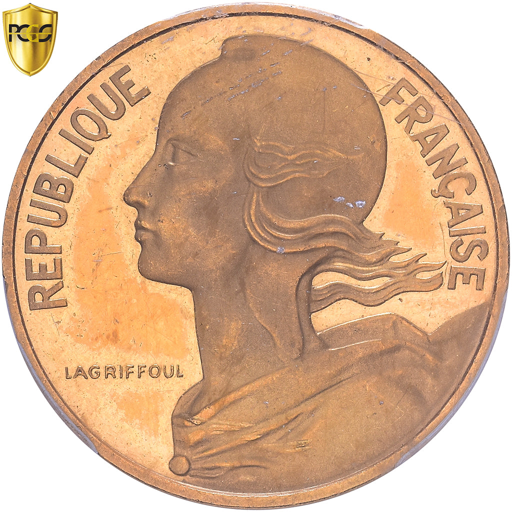 France, 10 Centimes, 1973, MDP, Piéfort, Gold, PCGS, SP63, Gadoury:46.P3
