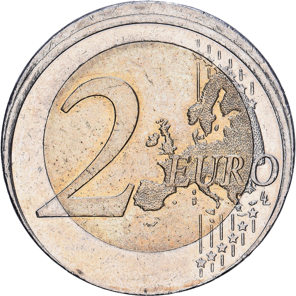 Netherlands, 2 Euro, Treaty of Rome, error off center strike, 2007, Utrecht