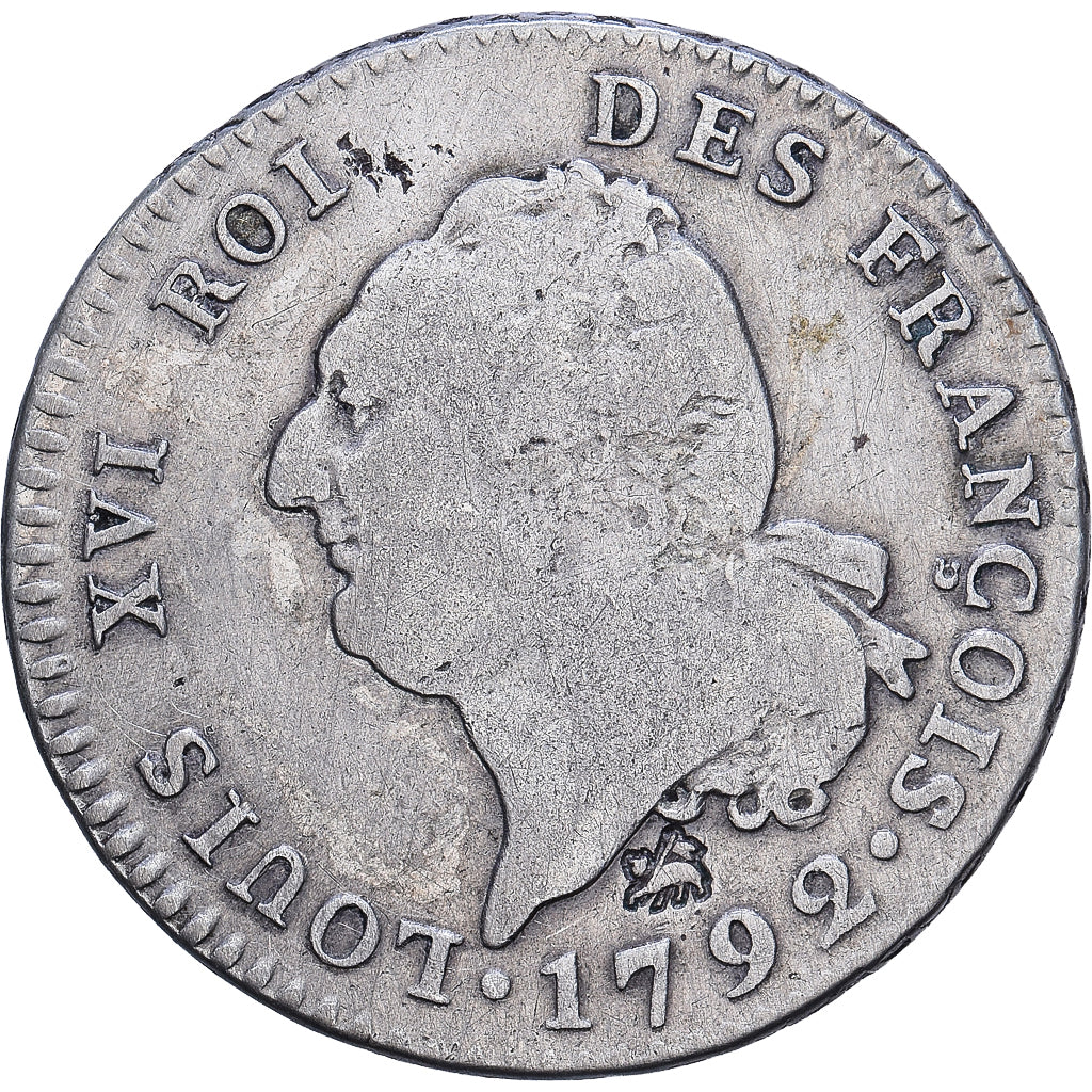 Frankreich, Louis XVI, 30 Sols, 1792, Rouen, Silber, S, Gadoury:39