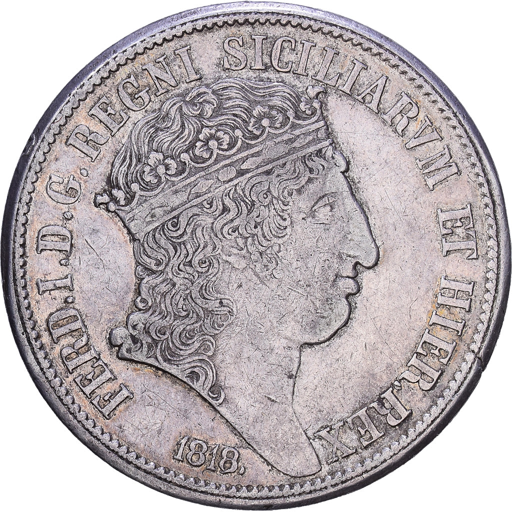 Kingdom of the Two Sicilies, Ferdinando I, 120 Grana, 1818, Naples, Silver