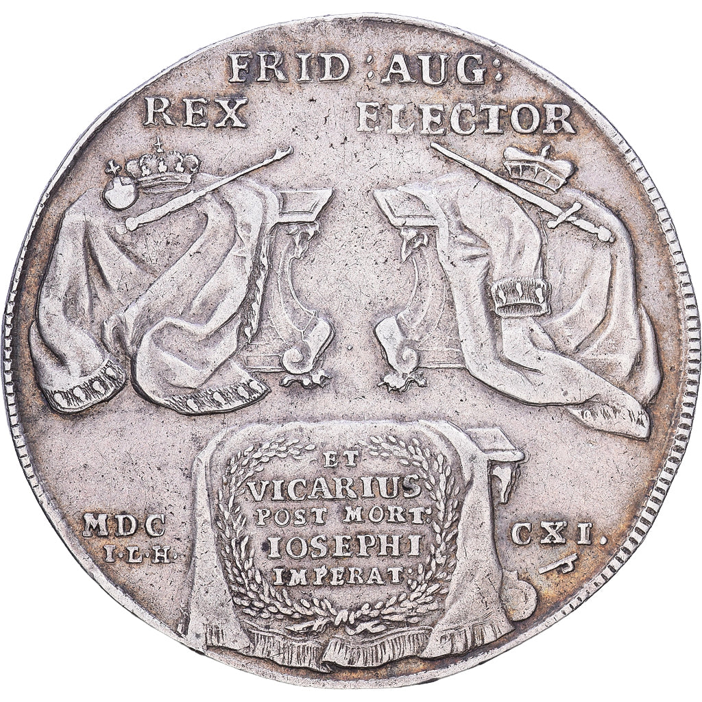 Electorate of Saxony, Friedrich August I, Thaler, 1711, Dresden, Zilver, ZF