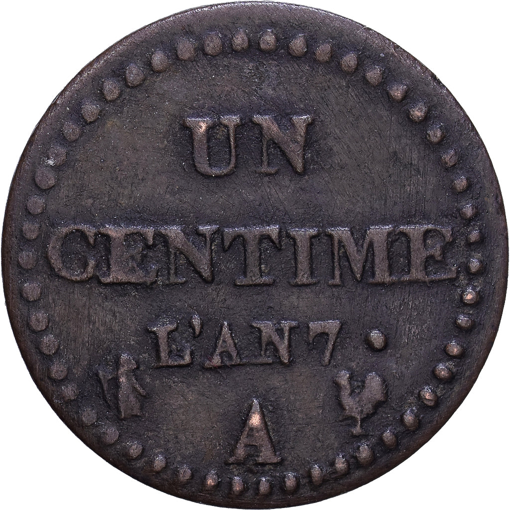 France, Directoire, 1 Centime, Dupré, AN 7 (1798-1799), Paris, Copper