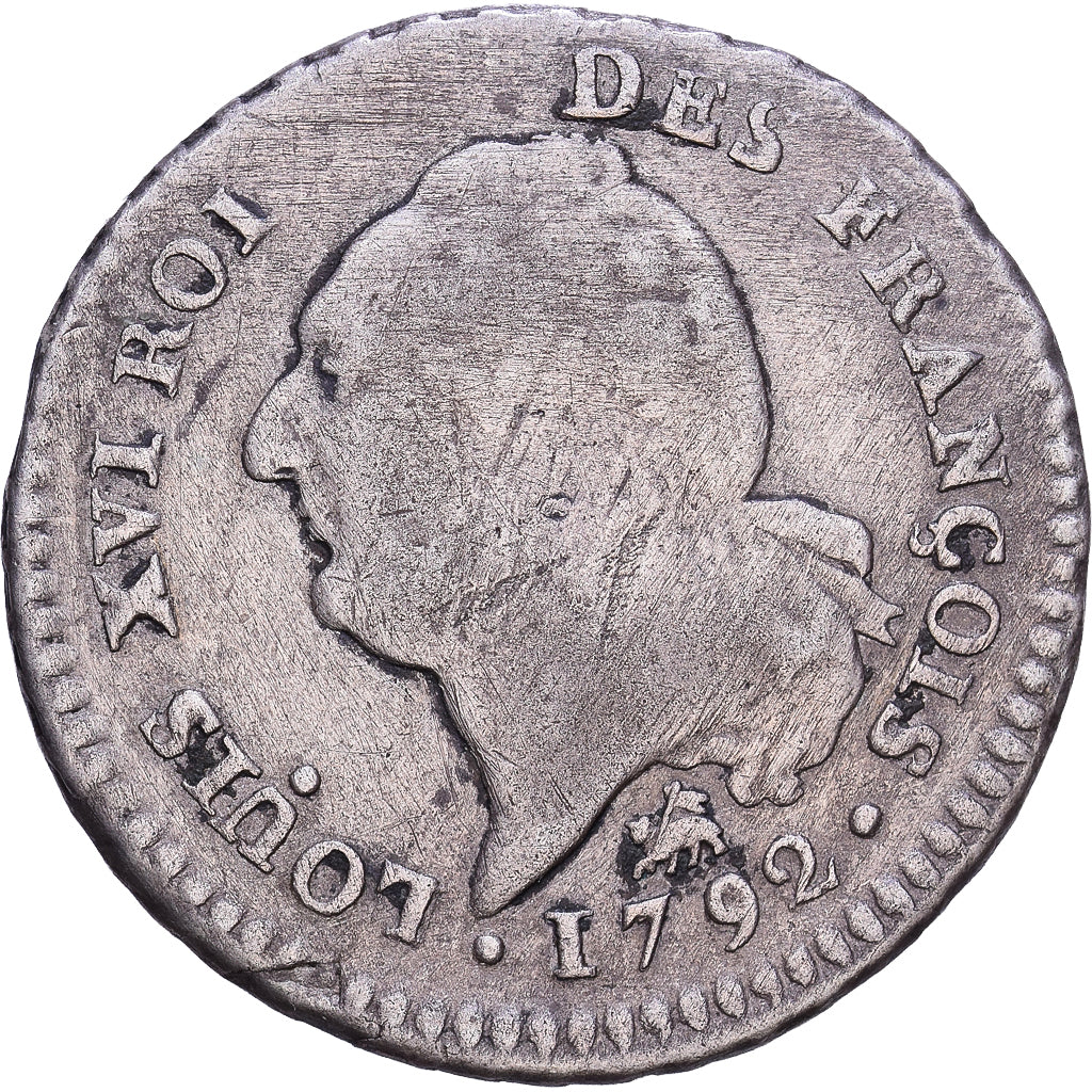 France, Louis XVI, 15 sols françois, 1792 / AN 4, Rouen, Silver, VF(20-25)