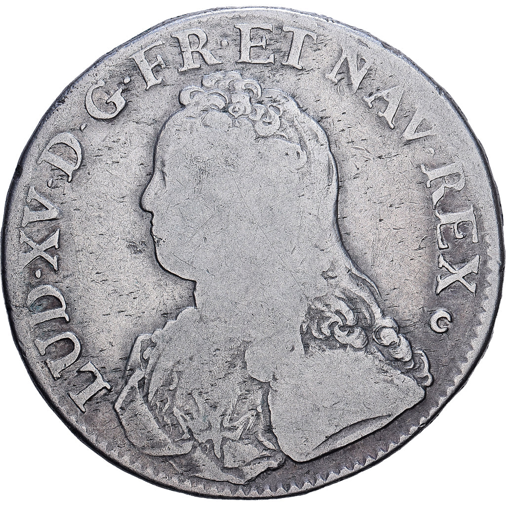 Francia, Louis XV, Ecu aux branches d'olivier, 1726, Tours, Plata, BC+
