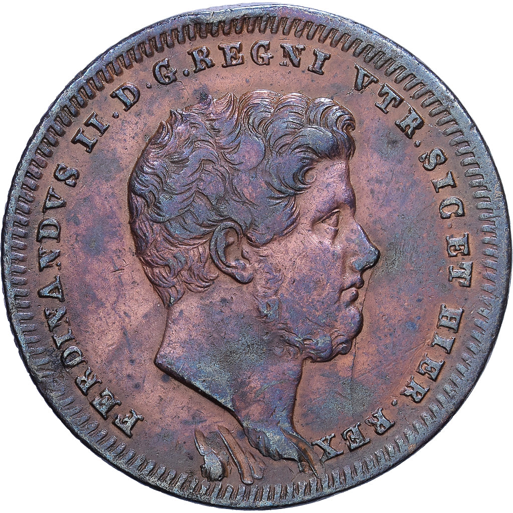 Kingdom of the Two Sicilies, Ferdinando II, 2 Tornesi, 1842, Naples, Copper