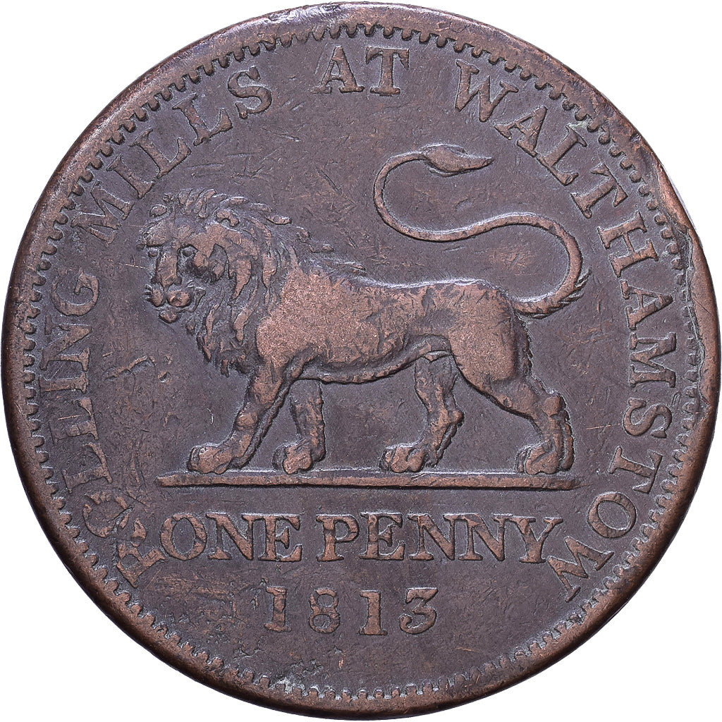 United Kingdom, 1 Penny, British Copper Company, 1813, Walthamstow, Copper